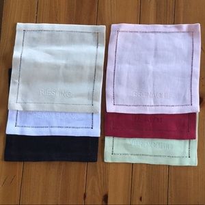 Anichini Embroidered Wine-Varietal Linen Napkins - Set of 6 - in packaging